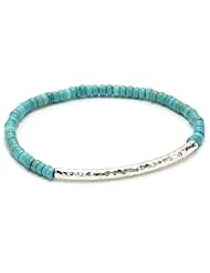 Tai Silver Tube Turquoise Stretch Bracelet