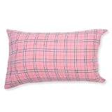 Pink check flannel novelty print standard pillowcase cotton 17 by 30 inches