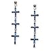 Sterling Silver and Amethyst CZ Cross Dangle Pierced Earrings