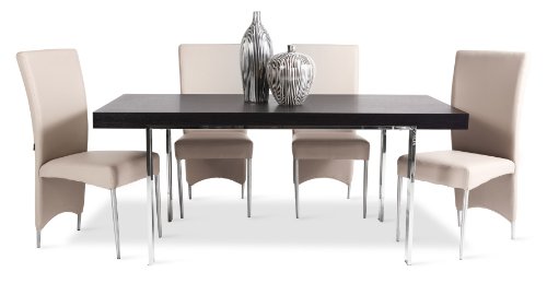 Norah Modern Espresso Wood Dining Table with Chrome Legs
