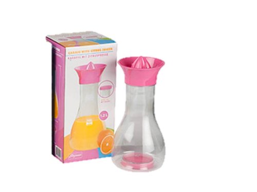 Citrus Pink - Mixer - Flasche 1,2 Liter mit integrierter Zitrus- / Orangenpresse für frische Getränke