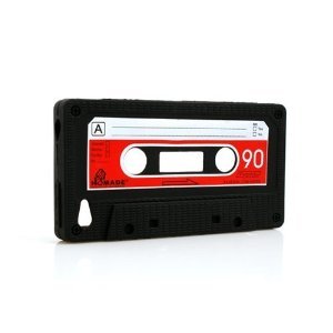 Cbus Wireless brand Black/Red Silicone Cassette Tape Case / Skin / Cover for Apple iPhone 4S / iPhone 4