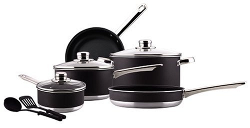 Cook's Select 32006 Nonstick 10-Piece Cookware Set, Black
