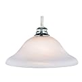 Casual Satin Nickel 1-Bulb Pendant - Marble Shade