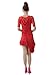 Colorfulworldstore ladies Latin salsa cha cha tango Ballroom Dance Dress-mesh sleeves+Slim Irregular unilateral