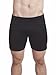 Eros Sport Core Vibe Mid-Thigh, Yoga Cross Training Short, Black w/Blue Stitching