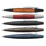 Faber-Castell 148330 E-Motion Twist Ballpoint Pen, Metal Clip, Pearwood Barrel