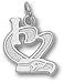 Seattle Seahawks Solid Sterling Silver ''I Heart'' Logo 1/2'' Pendant