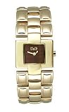 D&G Dolce & Gabbana Quotes Gold IP Brown Dial Women's Watch #DW0475