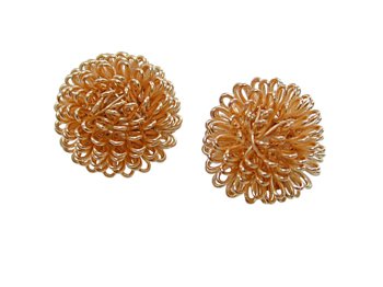 Gold Floral Mesh Earrings