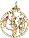 Tree of Life in Open Circle, 14K Gold Charm