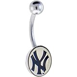 Major League Baseball Logo CURVED Belly Ring - New York Yankees