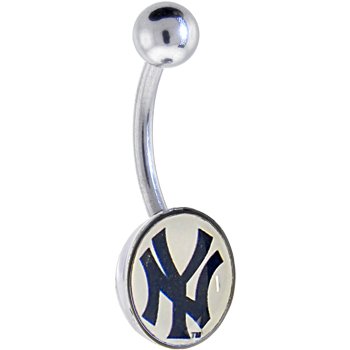 Major League Baseball Logo CURVED Belly Ring - New York Yankees