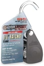 Rope Ratchet, Hook, 1/4 In.W, Steel