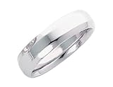 Ladies 6mm Wedding Band in Platinum with Beveled Edge