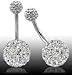 Swarovski Crystal Belly Bar © Avantgarde Jewels | fancy bar | Body Bar | We use the best quality Surgical Steel bar grade 316L. Gauge (thickness) is standard size 1.6mm and is available in length sizes 6mm, 8mm 10mm & 12mm