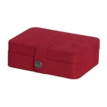 Mele & Co. Giana Plush Fabric Jewelry Box with Lift Out Tray in Red