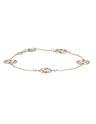 14k Tri-Color Gold Open Spiral Station Bracelet, 7"