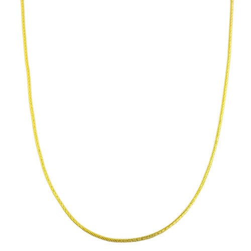 14 Karat Yellow Gold over Sterling Silver Diamond-cut Snake Chain (18 Inch)