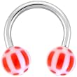 Red Soccer Ball Horseshoe Circular Barbell