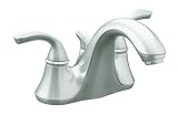 KOHLER K-10270-4-G Forte Centerset Lavatory Faucet with Sculpted Lever Handles, Brushed Chrome