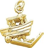 Noah's Ark Charm, Gold Plated Silver