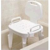 Bath Safe Height Adjustable Shower Chair   Seat With Arms and Back   White