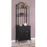 Review Powell  / Powell French Scroll Bakers Rack with Cabinet 419- (Black/Terra Cotta) (73