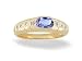 14K Yellow Gold Genuine Oval Tanzanite and Diamond Ring