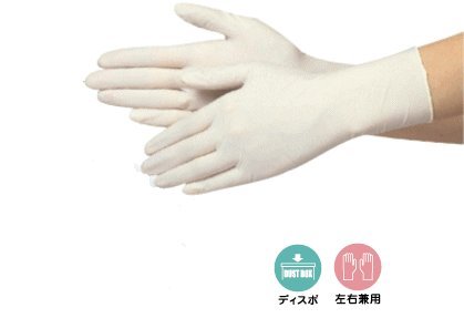 使い捨て天然ゴム（ラテックス）極薄手袋　100枚箱入　Ｌサイズ