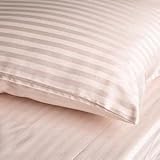 100% Cotton Sabrina 500 Thread Count Sateen Stripe Sheet Set Blush Queen