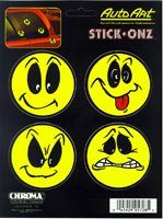 Four Smiley Wheelchair Decals