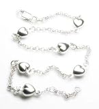 14k Elegant Rolo with Heart Station Anklet