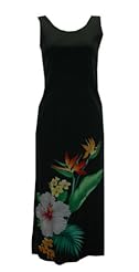 Slit Tank Tropical Print Rayon  Dress