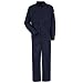 Bulwark Flame Resistant 6 oz Cotton/Nylon Excel FR ComforTouch Regular Deluxe Coverall with Concealed Snap On Cuff, Navy, Size 50