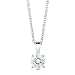 Sterling Silver Round Cubic Zirconia CZ Solitaire Pendant Necklace 7mm image 1