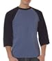 7066 Chouinard Adult Raglan Sleeve Tee (Denim/Black-PgmDye / L)