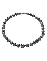 Sterling Silver Black Tahitian Baroque Pearl Necklace