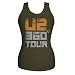 U2 360 Tour Tank Womens Top Olive Green XL