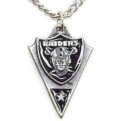 Oakland Raiders Chain Necklace & Pewter Pendant - NFL Football Fan Shop Sports Team Merchandise