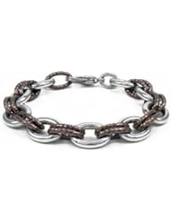 Immersion Plated Stainless Steel Double Link Bracelet or Necklace 07.50 Inch Chocolate Immerse lating B782