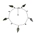 Natural Grade A Jadeite Jade Autumn Fall Leaf Platinum Over Sterling Silver Anklet 9" with 1" Chain Extender