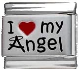 Clearly Charming I Heart My Angel Red Heart Laser Italian Charm