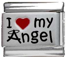 Clearly Charming I Heart My Angel Red Heart Laser Italian Charm