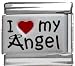 Clearly Charming I Heart My Angel Red Heart Laser Italian Charm