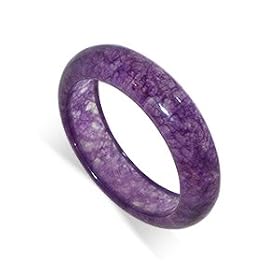 Genuine Purple Jade Band Gemstone Ring by 