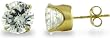 14KT Yellow Gold 4.0 CTW Round CZ Four-Prong Earrings