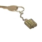 Marble Keychain 03 Rainforest Green Oval Silver Key Chain Crystal Energy