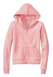 NEW District Threads - Ladies Velour Fitted Full Zip Hoodie Blossom Pink-M
