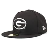 Georgia Bulldogs NCAA Black on Black w/White 59FIFTY Hat